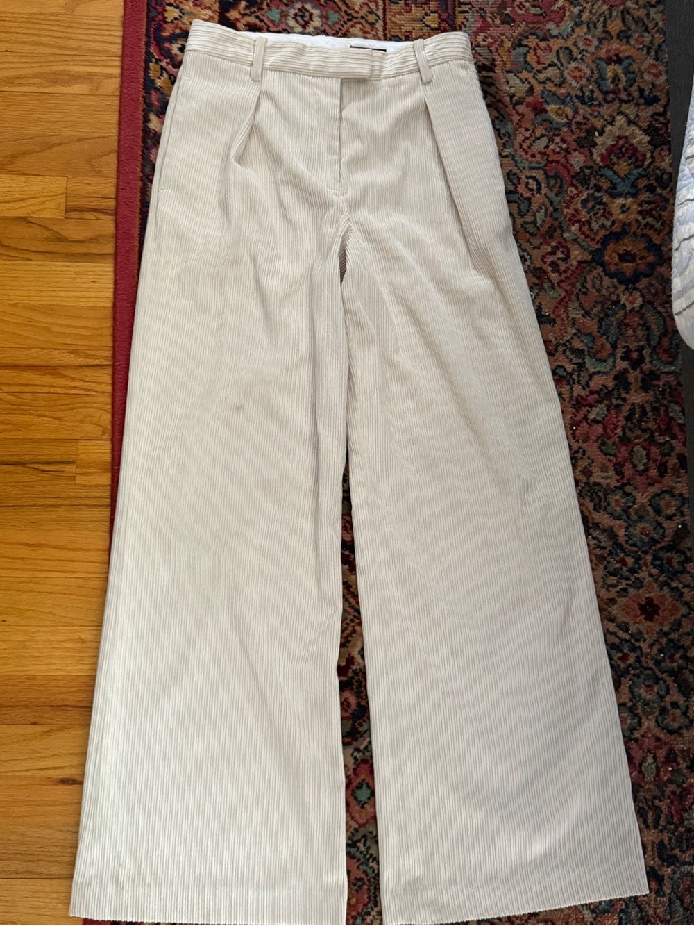 rag & bone Cream Wide-Leg Corduroy Pants